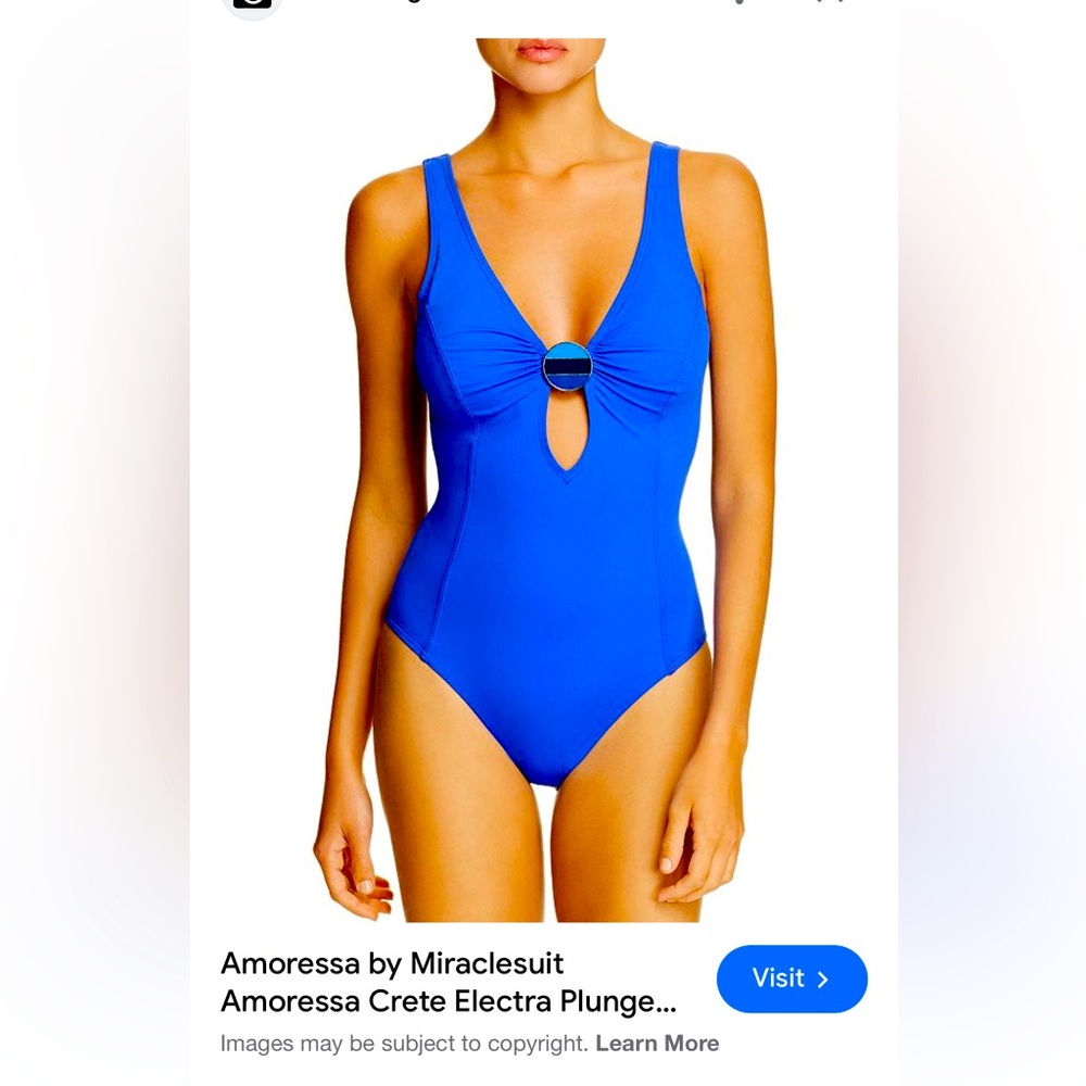 NWT Amoressa Women's Plunge One Piece Stretch Swimsuit Swimwear Size 10, $166